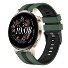 For Huawei Watch GT3 42mm 20mm Two Color Sports Silicone Watch Band(Olive Green+Black) - 1