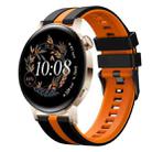 For Huawei Watch GT3 42mm 20mm Two Color Sports Silicone Watch Band(Black+Orange) - 1