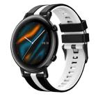 For Huawei Watch GT2 42mm 20mm Two Color Sports Silicone Watch Band(Black+White) - 1