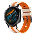 For Huawei Watch GT2 42mm 20mm Two Color Sports Silicone Watch Band(Starlight+Orange) - 1