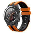 For Huawei Watch 2 20mm Two Color Sports Silicone Watch Band(Orange+Black) - 1