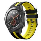 For Huawei Watch 2 20mm Two Color Sports Silicone Watch Band(Black+Yellow) - 1