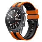 For Samsung Galaxy Watch3 45mm 22mm Two Color Sports Silicone Watch Band(Orange+Black) - 1