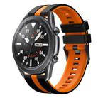 For Samsung Galaxy Watch3 45mm 22mm Two Color Sports Silicone Watch Band(Black+Orange) - 1