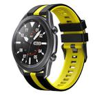 For Samsung Galaxy Watch3 45mm 22mm Two Color Sports Silicone Watch Band(Black+Yellow) - 1