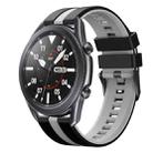 For Samsung Galaxy Watch3 45mm 22mm Two Color Sports Silicone Watch Band(Black+Grey) - 1