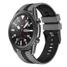 For Samsung Galaxy Watch3 45mm 22mm Two Color Sports Silicone Watch Band(Grey+Black) - 1