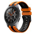 For Samsung Galaxy Watch 46mm 22mm Two Color Sports Silicone Watch Band(Orange+Black) - 1