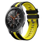 For Samsung Galaxy Watch 46mm 22mm Two Color Sports Silicone Watch Band(Black+Yellow) - 1
