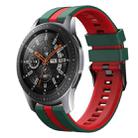 For Samsung Galaxy Watch 46mm 22mm Two Color Sports Silicone Watch Band(Green+Red) - 1