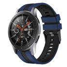 For Samsung Galaxy Watch 46mm 22mm Two Color Sports Silicone Watch Band(Blue+Black) - 1