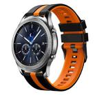 For Samsung Gear S3 Classic 22mm Two Color Sports Silicone Watch Band(Black+Orange) - 1