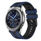 For Samsung Gear S3 Classic 22mm Two Color Sports Silicone Watch Band(Blue+Black) - 1