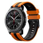 For Samsung Gear S3 Frontier 22mm Two Color Sports Silicone Watch Band(Orange+Black) - 1