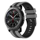 For Samsung Gear S3 Frontier 22mm Two Color Sports Silicone Watch Band(Grey+Black) - 1