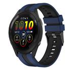 For Garmin Forerunner 265 22mm Two Color Sports Silicone Watch Band(Blue+Black) - 1
