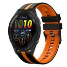 For Garmin Forerunner 265 Music 22mm Two Color Sports Silicone Watch Band(Black+Orange) - 1