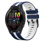 For Garmin Forerunner 265 Music 22mm Two Color Sports Silicone Watch Band(Blue+White) - 1