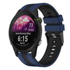 For Garmin Forerunner 255 Music 22mm Two Color Sports Silicone Watch Band(Blue+Black) - 1