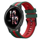 For Garmin Venu 2 22mm Two Color Sports Silicone Watch Band(Green+Red) - 1