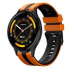 For Garmin Venu 3 22mm Two Color Sports Silicone Watch Band(Orange+Black) - 1