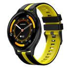 For Garmin Venu 3 22mm Two Color Sports Silicone Watch Band(Black+Yellow) - 1