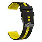 For Garmin Venu 3 22mm Two Color Sports Silicone Watch Band(Black+Yellow) - 2