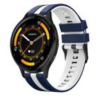 For Garmin Venu 3 22mm Two Color Sports Silicone Watch Band(Blue+White) - 1