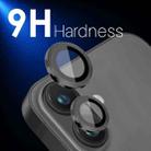 For iPhone 16 / 16 Plus NORTHJO 2 Sets 4pcs Camera Lens Protector Cover Metal Ring Film(Black) - 3