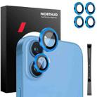 For iPhone 16 / 16 Plus NORTHJO 2 Sets 4pcs Camera Lens Protector Cover Metal Ring Film(Blue) - 1