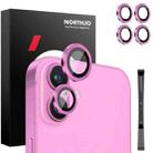 For iPhone 16 / 16 Plus NORTHJO 2 Sets 4pcs Camera Lens Protector Cover Metal Ring Film(Rose) - 1