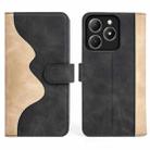 For Realme C63 Stitching Horizontal Flip Leather Phone Case(Black) - 2