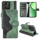 For Realme C63 Stitching Horizontal Flip Leather Phone Case(Green) - 1
