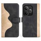 For Realme GT 6 5G Stitching Horizontal Flip Leather Phone Case(Black) - 2