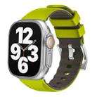 For Apple Watch Series 9 41mm Two-Color Silicone Watch Band(Fluorescent Green) - 1