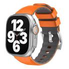 For Apple Watch SE 2023 44mm Two-Color Silicone Watch Band(Orange) - 1