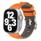 For Apple Watch Series 7 45mm Two-Color Silicone Watch Band(Orange) - 1
