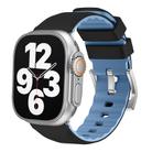 For Apple Watch Series 7 41mm Two-Color Silicone Watch Band(Black+Blue) - 1