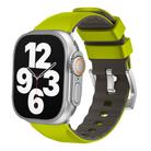 For Apple Watch SE 2022 40mm Two-Color Silicone Watch Band(Fluorescent Green) - 1