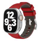For Apple Watch Series 4 44mm Two-Color Silicone Watch Band(Red) - 1