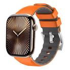 For Apple Watch Series 10 42mm Two-Color Silicone Watch Band(Orange) - 1