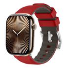 For Apple Watch Series 10 42mm Two-Color Silicone Watch Band(Red) - 1