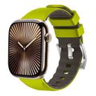 For Apple Watch Series 10 42mm Two-Color Silicone Watch Band(Fluorescent Green) - 1