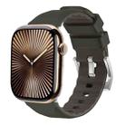 For Apple Watch Series 10 46mm Two-Color Silicone Watch Band(Dark Green) - 1