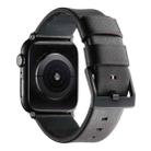 For Apple Watch Series 7 45mm Genuine Leather Hybrid Silicone Watch Band(Coffee+Black Buckle) - 2