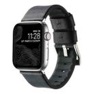 For Apple Watch Series 9 41mm Genuine Leather Hybrid Silicone Watch Band(Black Sliver Buckle) - 1