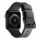 For Apple Watch Series 7 41mm Genuine Leather Hybrid Silicone Watch Band(Coffee Black Buckle) - 2