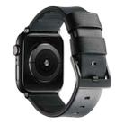 For Apple Watch Series 6 40mm Genuine Leather Hybrid Silicone Watch Band(Black Black Buckle) - 2
