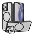 For iPhone 16 Pro Max Magsafe CD-grain Acrylic Hybrid TPU Phone Case(Black) - 1