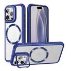 For iPhone 16 Pro Max Magsafe CD-grain Acrylic Hybrid TPU Phone Case(Blue) - 1